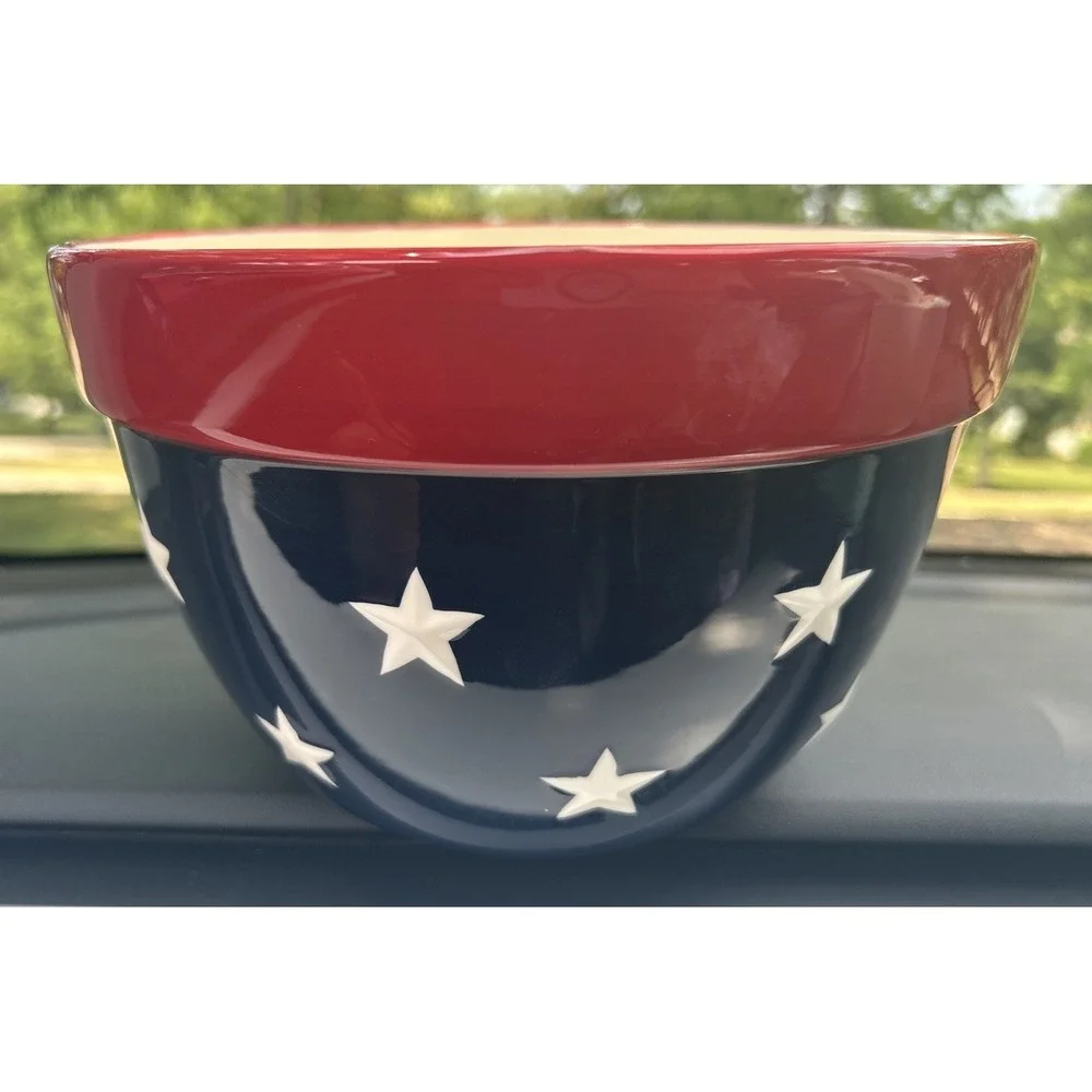 Kohls Patriotic Ceramics Mixing Serving Bowl 9½